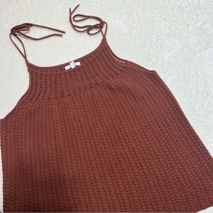 Maurice’s Rust Knit/Crochet Tank Top with Tie Straps H17